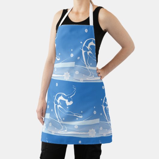 ウィメンアイススケートで滑るスポーツイラストレーション エプロン (インサイチュ)