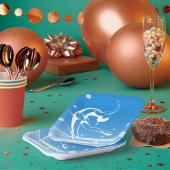 ウィメンアイススケートで滑るスポーツイラストレーション ペーパープレート