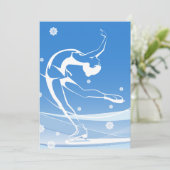 ウィメンアイススケートで滑るスポーツイラストレーション 招待状 (スタンド正面)