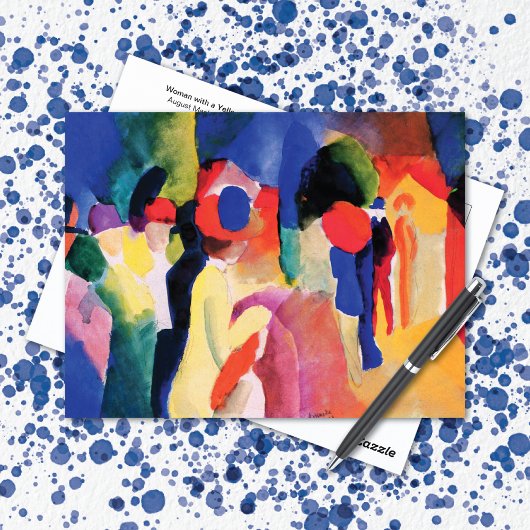 ウィメンイエロージャケットマ威厳があるーク葉書 ポストカード