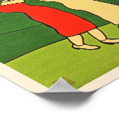 ウィメンゴルファーズウッドブロックプリント ポスター (角)