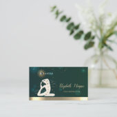 ウィメンシルエットチャクラヨガインストラクターグリーン 名刺 (スタンド正面)