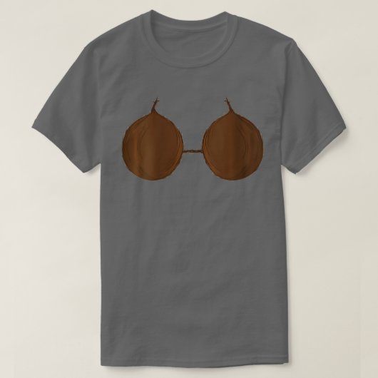 ウィメンズおもしろいサマーハワイアンココナッツブラアダルトハル Tシャツ (デザイン正面)