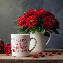 ウィメンズおもしろいピックボールどこ勝者衣服スマイル コーヒーマグカップ