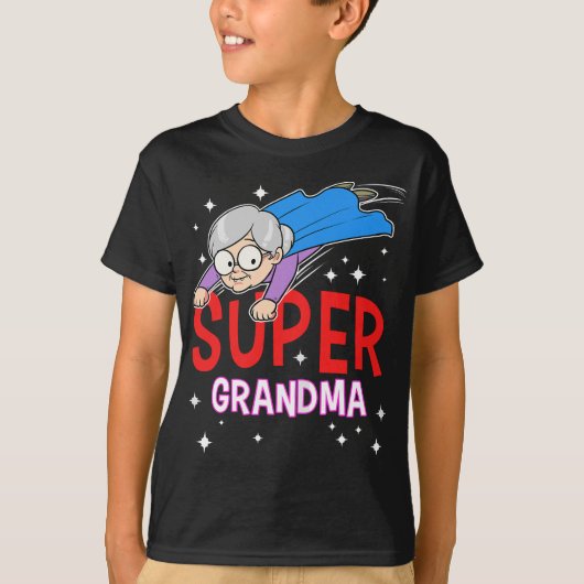 ウィメンズすごいグランマスーパーヒーローグランマグラニーナナ Tシャツ (正面)