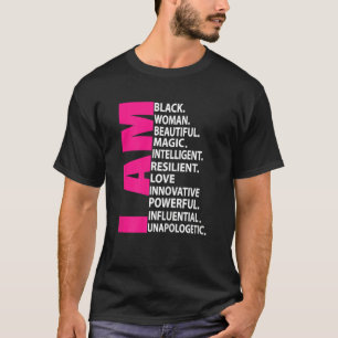 ウィメンズアフロガール私は黒人女性ビューティフル魔法 Tシャツ