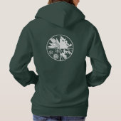 ウィメンズアメリカンアパレルフリースプルオーバーフード付きスウェットシャツ パーカ (裏面)