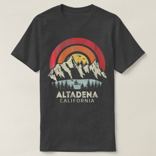 ウィメンズアルタデナカリフォルニアマウンテンサンセットサンライズ Tシャツ (デザイン正面)