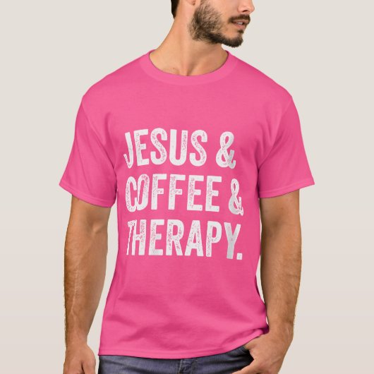 ウィメンズイエズスアンドコーヒーとセラピー Tシャツ (正面)