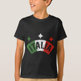 ウィメンズイタリアイタリアン国旗動揺してイタリア家族 Tシャツ