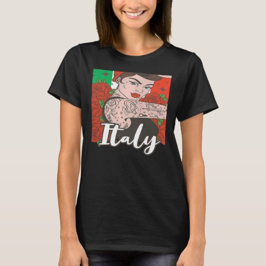 ウィメンズイタリアンウーマンイタリアガール Tシャツ (正面)