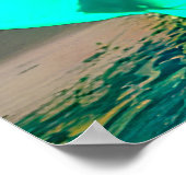 ウィメンズインターコイズブルーオンザナイトビーチプリント ポスター (角)