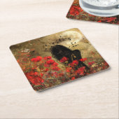 ウィメンズインポピーフィールド紙コースター スクエアペーパーコースター (アングル)