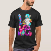 ウィメンズイースターデイ格言ラブランチレディーバニー耳 Tシャツ (正面)