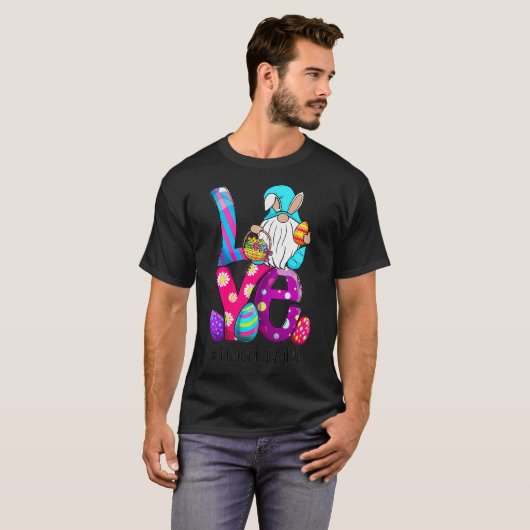 ウィメンズイースターデイ格言ラブランチレディーバニー耳 Tシャツ (正面フル)