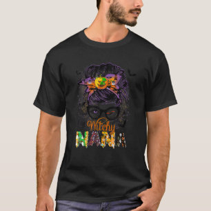 ウィメンズウィッチナナメッシーパン幽霊ウィッチパンプキンハ Tシャツ