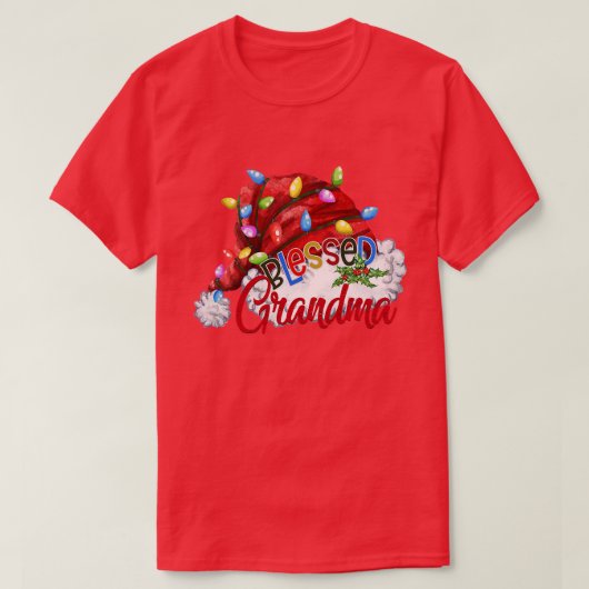 ウィメンズウィメンズグ賛美ーマーンズサンタハットクリスマス Tシャツ (デザイン正面)