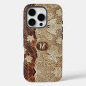 ウィメンズウエスタンカントリーレザーnレースイニシャル Case-Mate iPhoneケース (裏面)