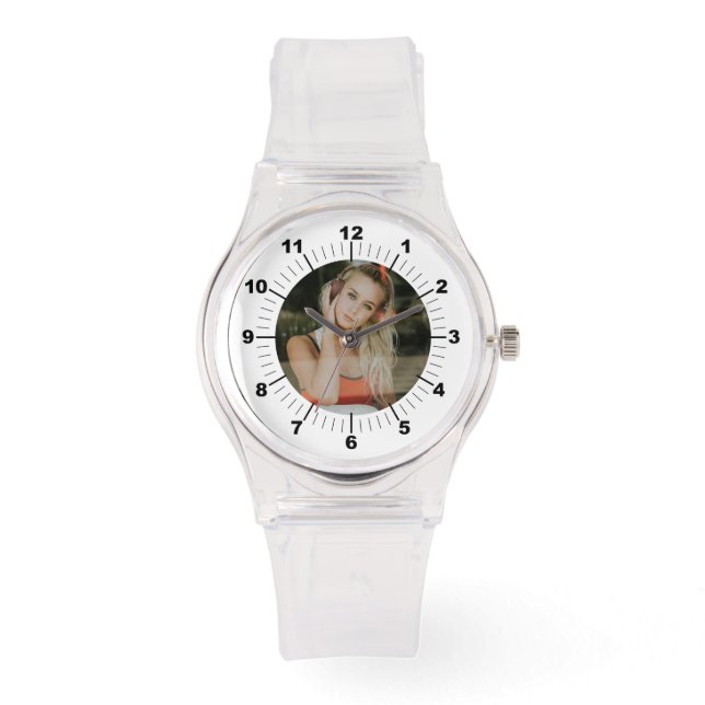 ウィメンズウォッチ – シリコパーソナライズされたンストラップ澄ん 腕時計 (正面)