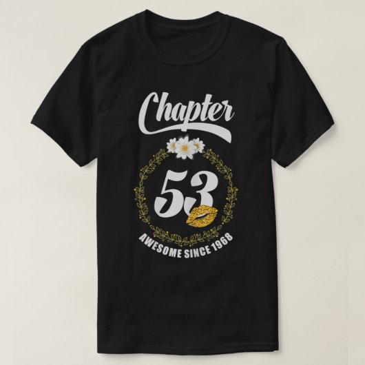 ウィメンズウォメンズ53th誕生日ゴールデンリップス1968チャプト tシャツ (デザイン正面)