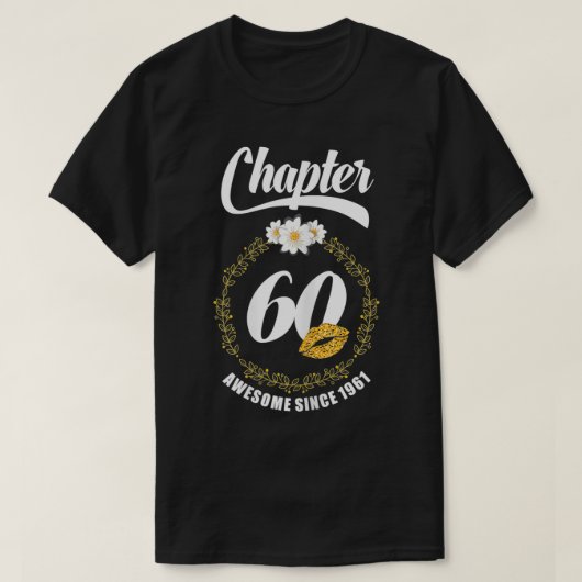 ウィメンズウォメンズ60th誕生日ゴールデンリップス1961チャプト tシャツ (デザイン正面)