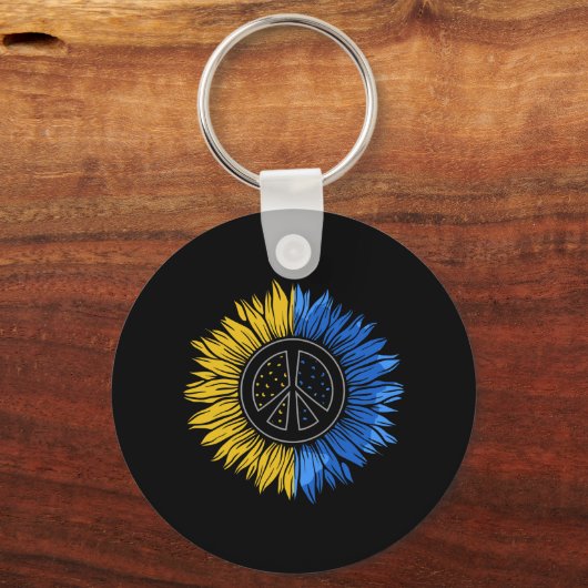 ウィメンズウクレイン用のウィメンズウクレインのひまわりTシャツ キーホルダー (正面)