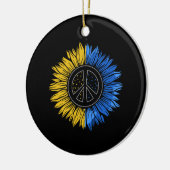 ウィメンズウクレイン用のウィメンズウクレインのひまわりTシャツ セラミックオーナメント (左)