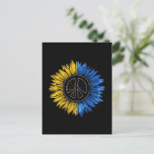 ウィメンズウクレイン用のウィメンズウクレインのひまわりTシャツ ポストカード (スタンド正面)