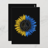 ウィメンズウクレイン用のウィメンズウクレインのひまわりTシャツ ポストカード (正面/裏面)