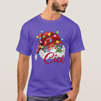 ウィメンズウ賛美ムシサンタハットクリスマスライト Tシャツ