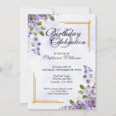 ウィメンズエイジ誕生日クラシックフローラエレガント 招待状 (正面)