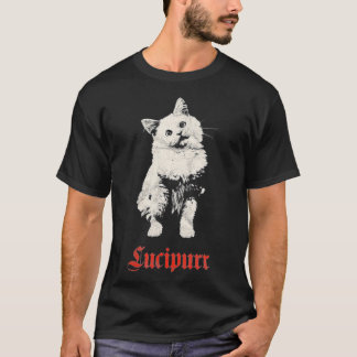 ウィメンズオカルトルシパーゴシックルシファーサタンキャットデ Tシャツ