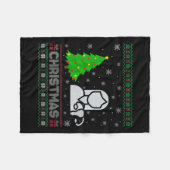 ウィメンズオブナースクリスマスツリー照明醜いクリスマス フリースブランケット (正面(横))