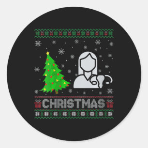 ウィメンズオブナースクリスマスツリー照明醜いクリスマス ラウンドシール