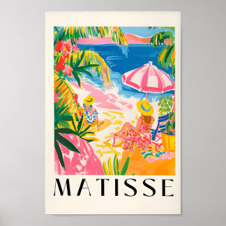 ウィメンズオンビーチアートプリントボヘミアンビーチハイデコ ポスター