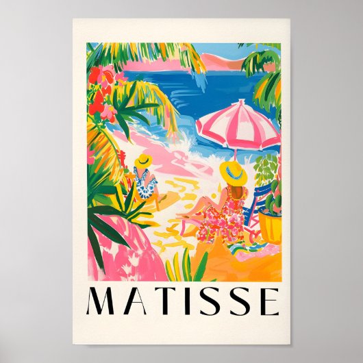 ウィメンズオンビーチアートプリントボヘミアンビーチハイデコ ポスター (正面)