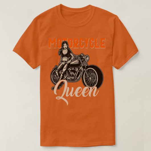 ウィメンズオートバイクイーンバイクもしくは自転車に乗る人ガールヴィンテージモトビ Tシャツ (デザイン正面)