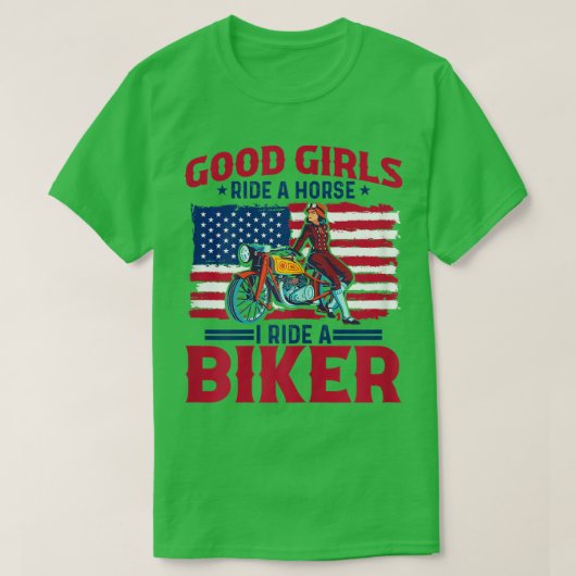 ウィメンズオートバイシャツウィメンズモーターバイクグラフィックAm Tシャツ (デザイン正面)