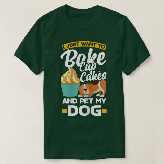 ウィメンズカップケーキベーキング犬のオーナー2932 Tシャツ (デザイン正面)