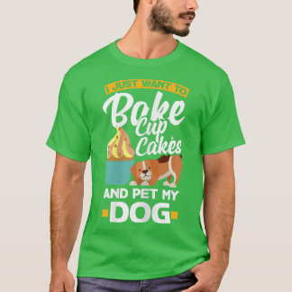 ウィメンズカップケーキベーキング犬のオーナー2933 Tシャツ