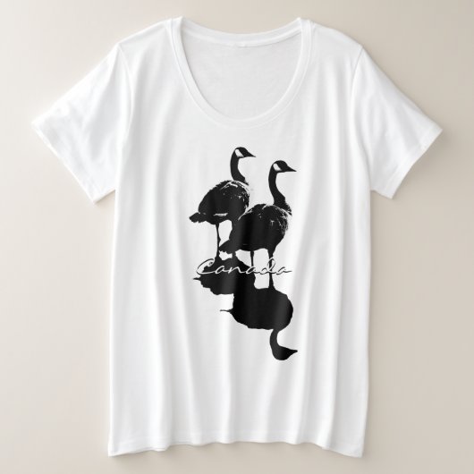 ウィメンズカナダグースTシャツプラスサイズカナダトップ プラスサイズTシャツ (デザイン正面)