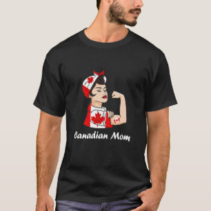 ウィメンズカナディアンマムストロングウーマンカナダプライドCa Tシャツ