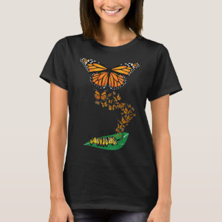 ウィメンズカラフルキャタピラへ（昆虫）オオカバマダラ、モナークバタフライM Tシャツ