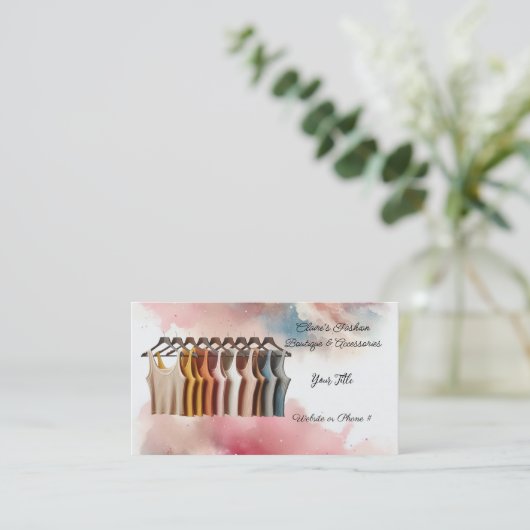 ウィメンズカラータンクトップスブティックビジネスカード 名刺 (スタンド正面)