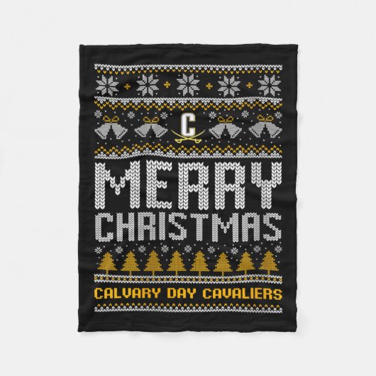 ウィメンズカルヴァリーデイカバリエースロゴメリークリスマス フリースブランケット (正面)