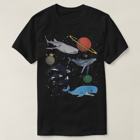ウィメンズガレー宇宙ホエールシャークベルガフンバックオース Tシャツ (デザイン正面)