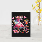 ウィメンズガールズピンクフラミンゴビーチパームツリーキュートフロル カード (黄色い花)