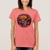 ウィメンズキャットパッチBella Ringer Tシャツ (正面)