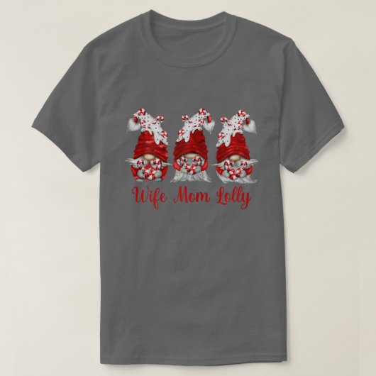 ウィメンズキャンディーケイン格言妻ママLolly Personalize Tシャツ (デザイン正面)