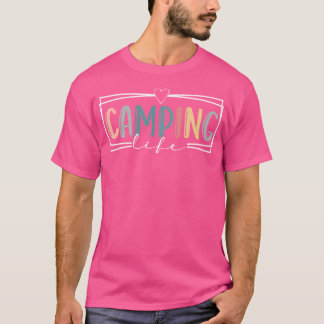 ウィメンズキャンピングライフキャンピングバケーションビーチマウンタ Tシャツ